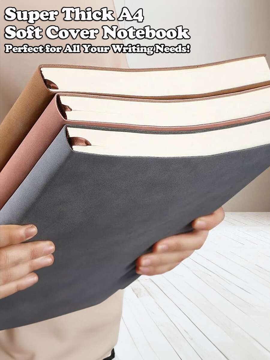 Super Thick A4 Soft Cover Notebook - Perfect For All Your Writing Needs! - 360 Pages Of Premium 100gsm Paper, Leather-Like Soft Cover, Available In Multiple Colors - Ideal For Journaling, Note-Taking, Office, School, And Daily Planning - High-Quality, And Elegant - Perfect Gift For Students, Professionals, And Writers - Great For Organizing, Sketching, And Creative Projects - Also Known As Journal, Diary, Planner, Notebook, Writing Pad, Sketchbook, And Record Book Back To School