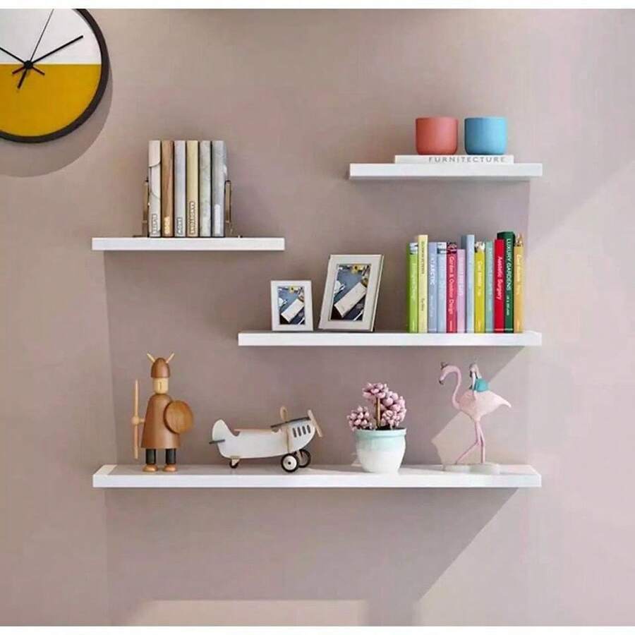 prateleira para fotos plantas e artigos decorativos na cor branca mdf