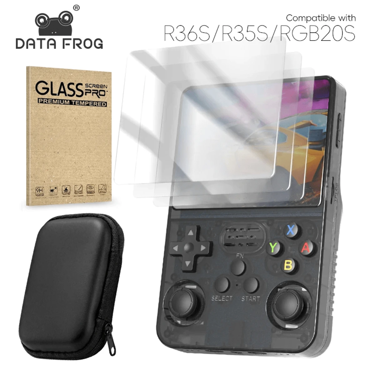DATA FROG Protecteur d'écran en verre trempé pour accessoires de console de jeu portable rétro R35S RGB20S, marque DATA FROG R36S