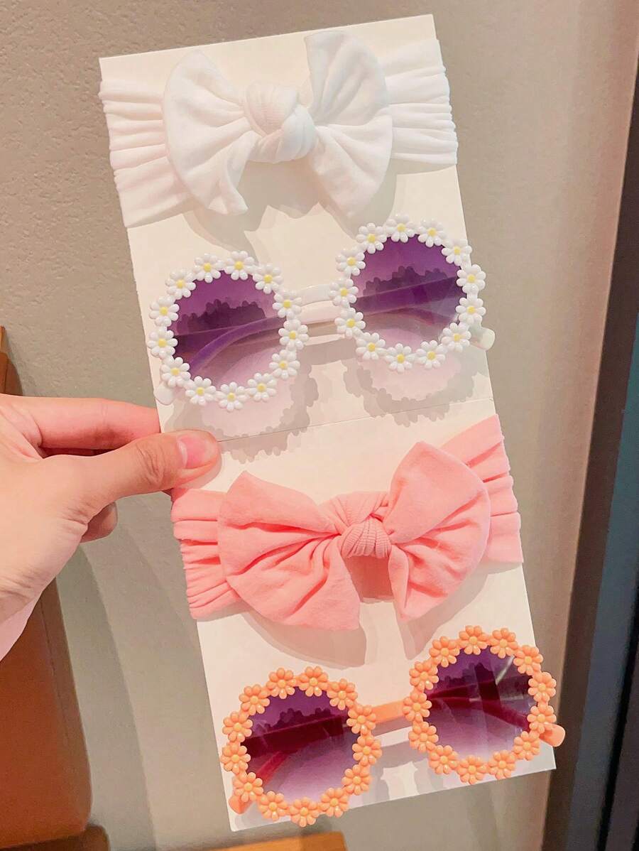 2 pièces/set Nouveaux serre-tête mignon à nœud papillon de couleurs unies pour filles. Accessoires de cheveux enfants cadre fleur lunettes de mode. Seule la carte est montrée, pas d'expédition