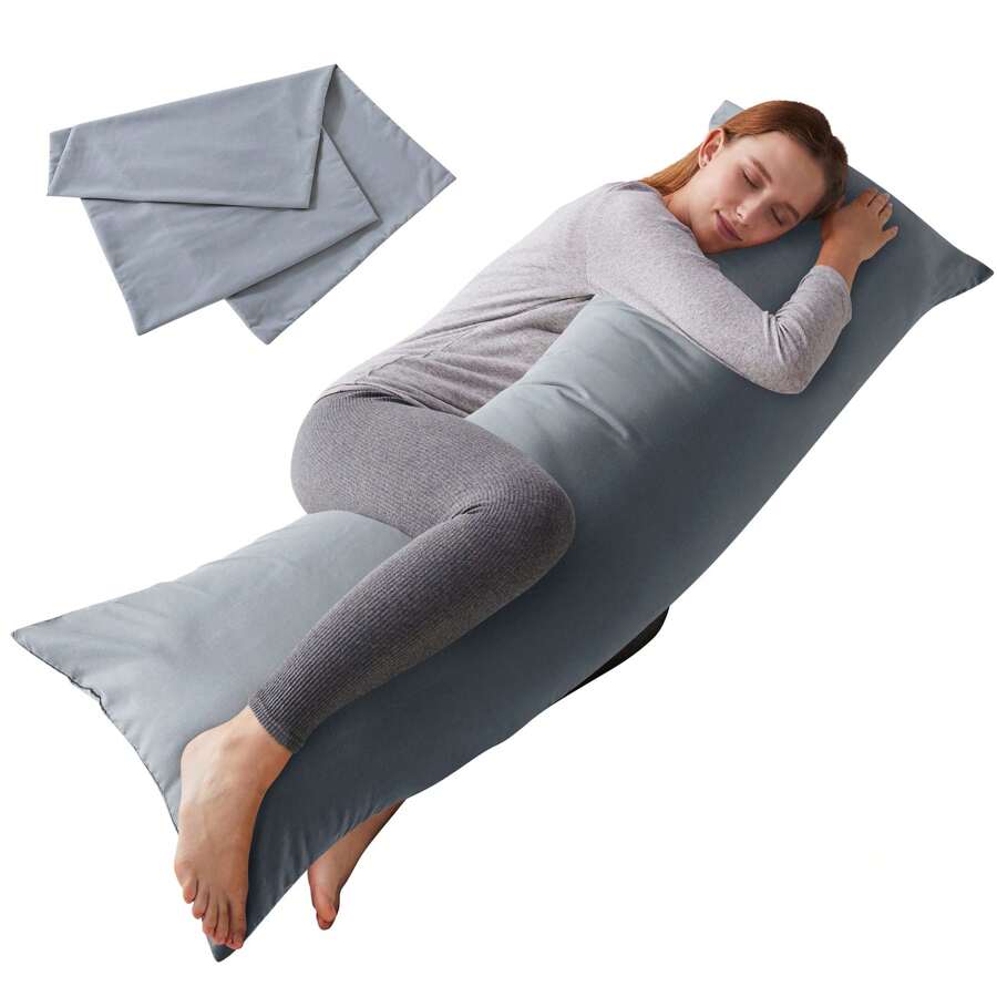 ELNIDO QUEEN Body Pillow With Pillowcase - Soft Long Bed Pillow For Adults - Breathable Full Body Pillow Insert For Sleeping, 20x54inches