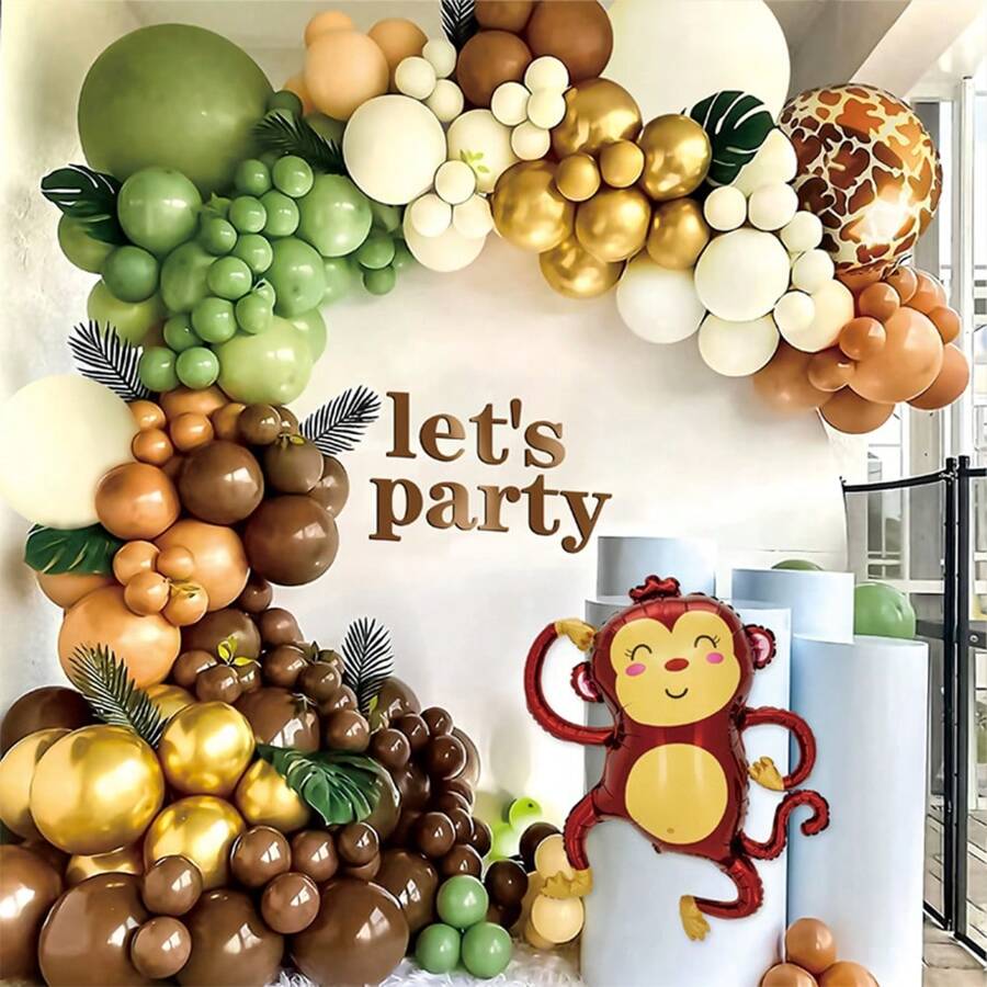 Olive Green Balloons Mist Green Sand White Gold Balloons For Birthday Woodland Jungle Shower Decoration
