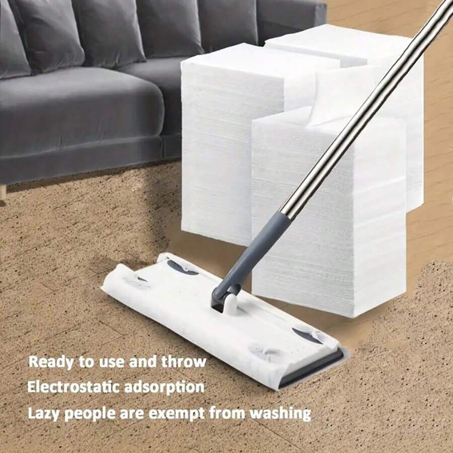 1 zestaw mopa antykurzowego do czyszczenia domu, wielorazowy papier ścierny i ściereczka do czyszczenia na sucho, mop antystatyczny, do stosowania na mokro i na sucho, odłączany uchwyt mopa do krótkiego lub długiego użytku