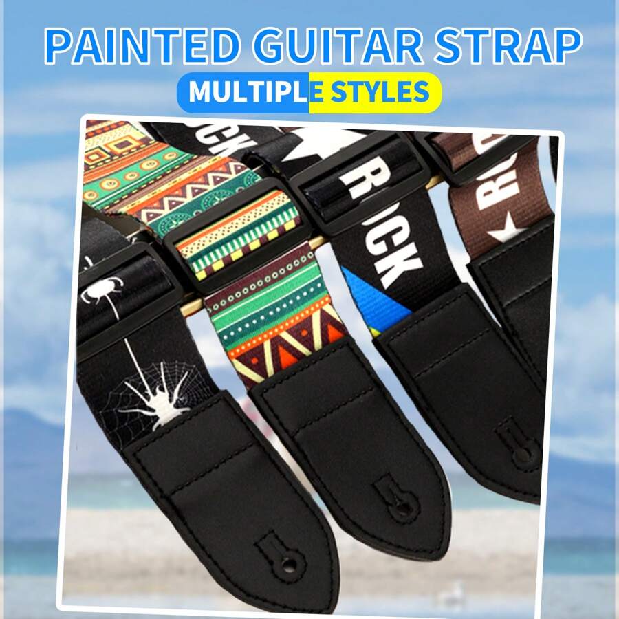 1 Peça de Alça de Guitarra Personalizada Ajustável na Tendência, Adequada para Guitarra Elétrica, Baixo, Folk e Clássica