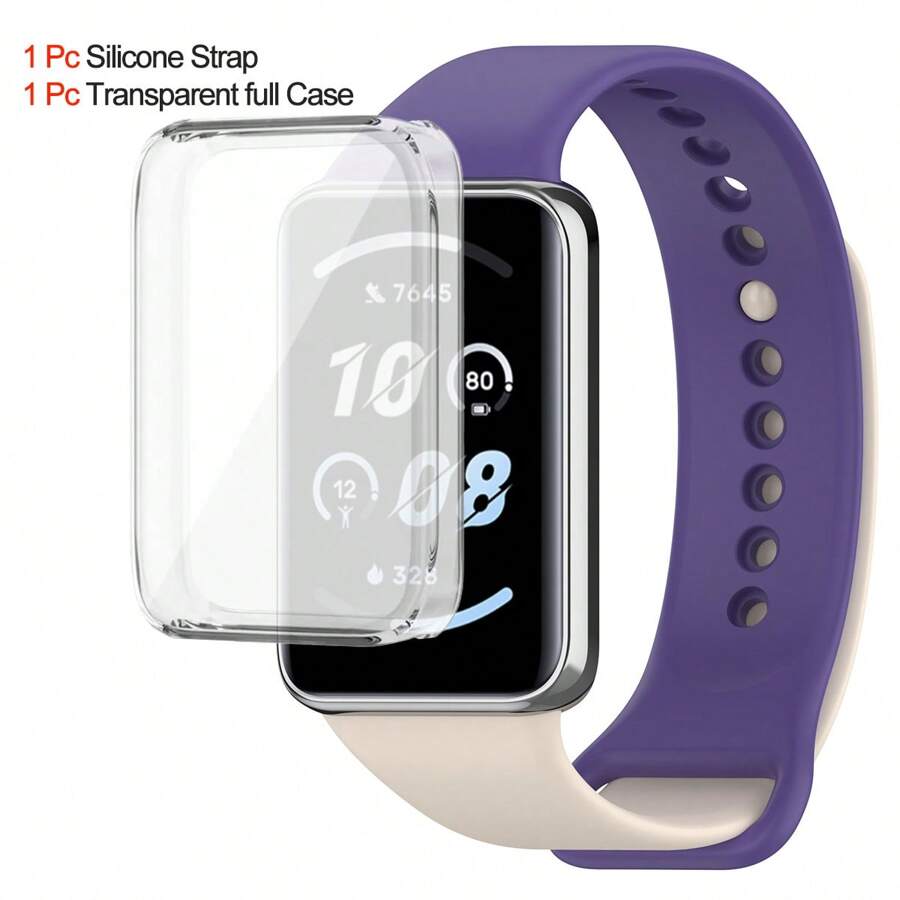 Replacement Silicone Strap Case Compatible With Honor Band 9 Watchband Sport Bracelet For Honor Band 9 Protection Cover Case For Men And Women As A Gift For Students Returning To School