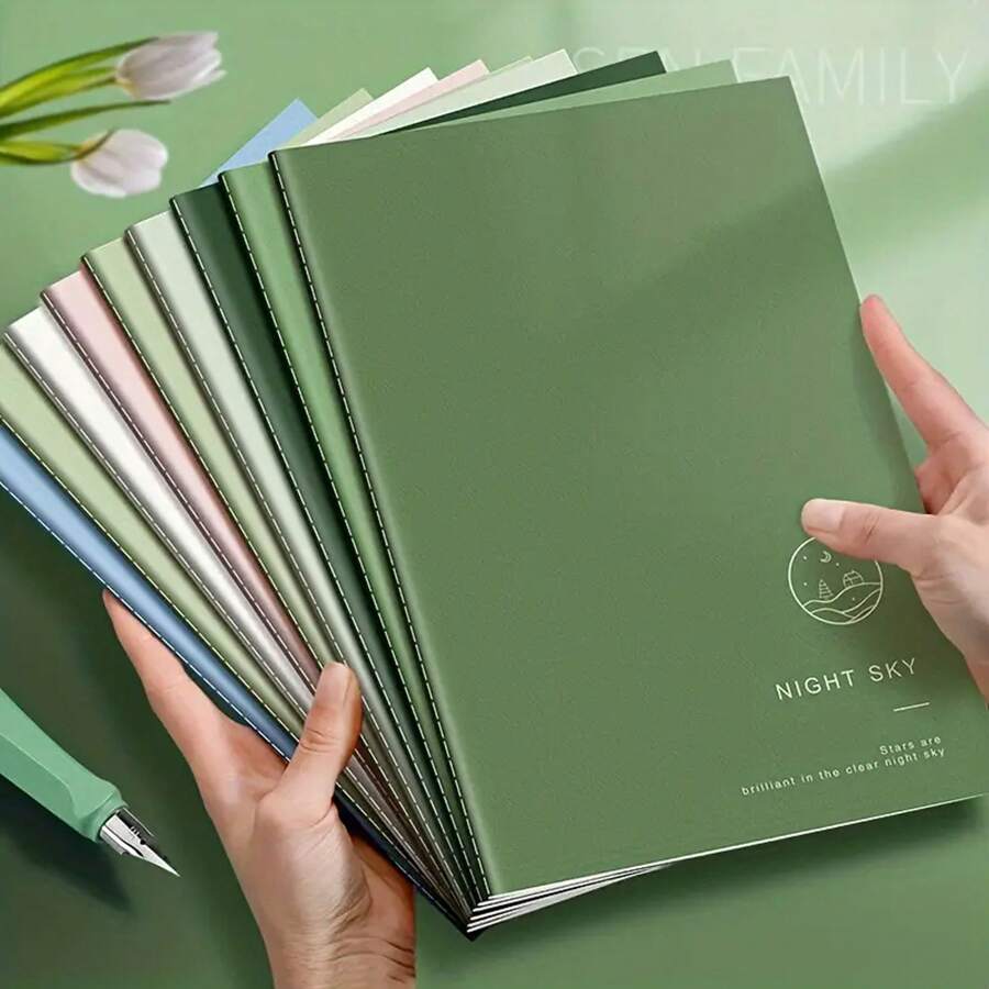 5pcs Minimalist INS Stylish Notebooks, 68 Pages Thick A5/B5 Retro Style For Students, Exams Back To School