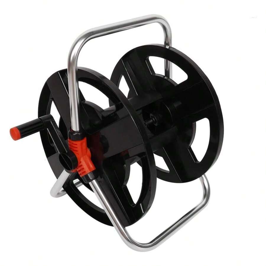 Debao Hand Cranked Hose Reel, Practical Water Pipe Storage Shelf Aluminium Tube Garden Hose Reel Wall-Mounted Water Hose Reel