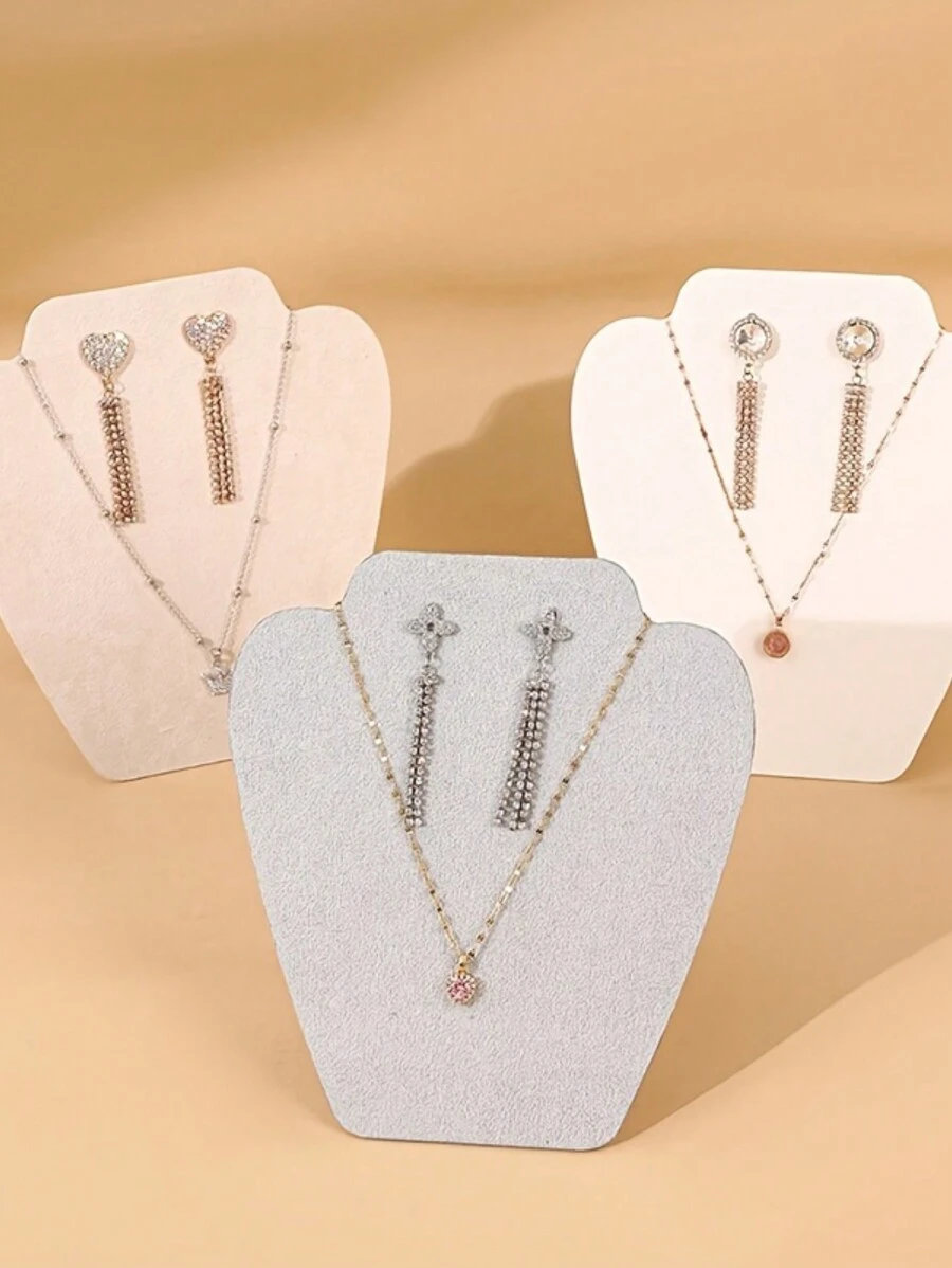 1pc Foldable Necklace Display Board, Portable Jewelry Display Stand For Home Organization, Showcase Display Gifts Women Girls