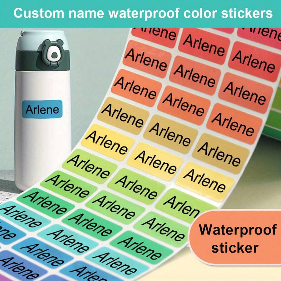 Personalized Label Stickers - Custom Name Stickers For Water Bottles, Cups, And Children's School Stationery - Waterproof And Colorful Baby Shower Family Decorations Gifts Multi-Functional, Adhesive, Ornamental Exquisite, Stylish, Modern, Colorful, Cute Kawaii Adorable Unique, Customized Treasurefinds, Winter Fashion, Gift, Personalized Gifts For Girl/Boy, Baby Gifts, Cutebaby Ideal Gifts For Him Family, Friends, Daughter, Son, Her For Birthdays, For Children's Day, For Winter/Autumn Back To School
