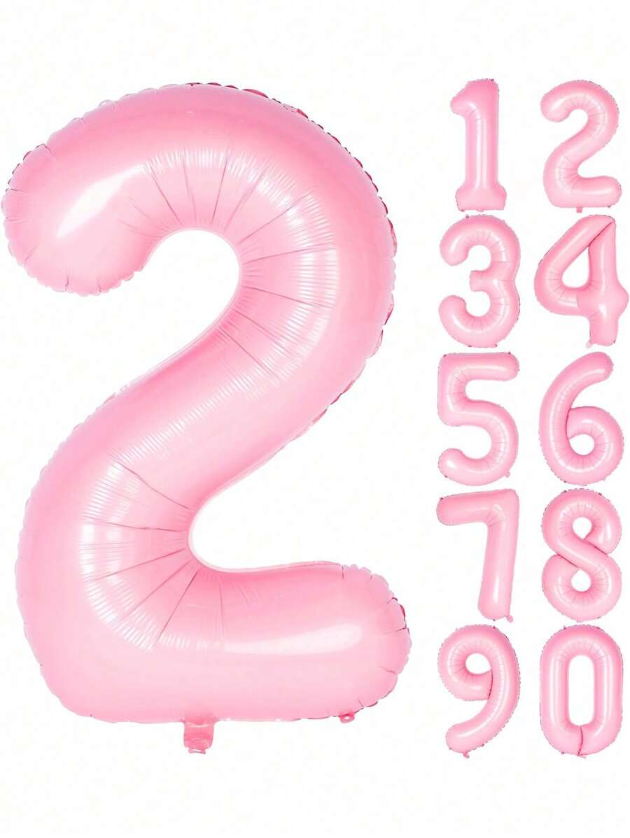 Palloncini numeri da 0 a 9 grandi, autogonfianti in foil, palloncini numerici digitali pastello 0-9 per feste di compleanno, lauree, anniversari, festa di nascità di bambine e bambini (rosa, blu), decorazioni e regali per feste familiari di festa di nascità