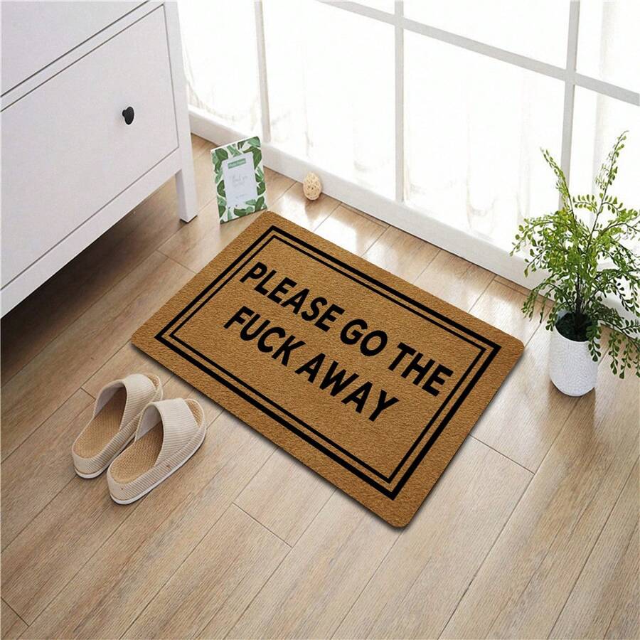 Welcome Funny Door Mat Please Go The Away Go Away Personalized Doormat With Anti-Slip Rubber Back (23.6 X 15.7 Inch) Prank Gift Home Decor Area Rugs For The Entrance Way Indoor Novelty Mats