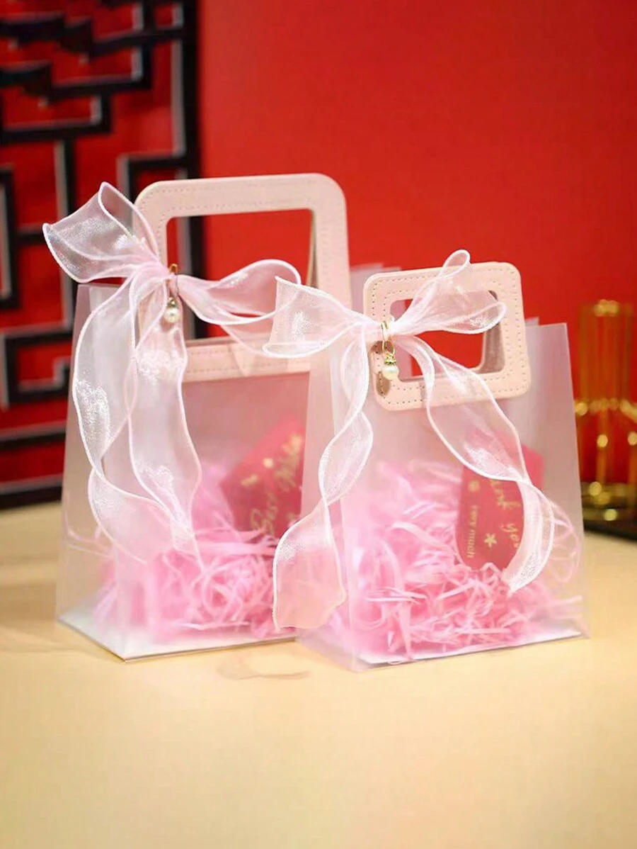 10 Stücke/1 Stück gefrostete transparente runde Handtasche, Valentinstag Geschenktüte, Hochzeitsgeschenktüte, Bonbon Brautjungfer Geschenktüte, Schmuckgeschäft Tasche, Brautjungfer Hochzeitsgeschenktüte, Geschenkverpackungstasche, Bekleidungsshoppingtasche süße Handtasche, Handtasche, Valentinstag Geschenktüte, geeignet für Valentinstagblumen, Influencer-Verkaufsstände, Hochzeitsgeschenke, Brautjungferngeschenke etc. - hergestellt aus PP-Material, Heimdekoration, Weihnachtsgeschenke, Haushaltsgeschenke, Raumdekoration, Muttertagsgeschenk