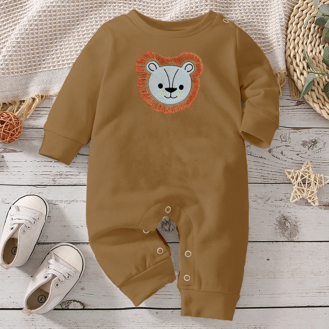 Roupas De Bebe Menino Macacao Bebe Inverno 100% Algodão Leão