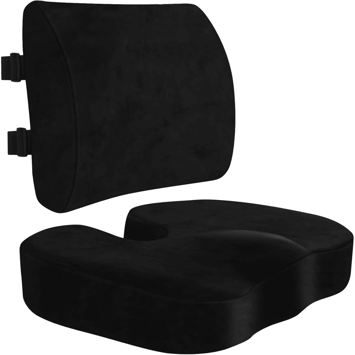 Seat Cushion, Office Chair Cushion,Car Seat Cushion, Lumbar Support Pillow For Office Chair, Back Support Memory Foam Pillow Coccyx Cushion For Tailbone & Sciatica Pain Relief,Black,X-Large