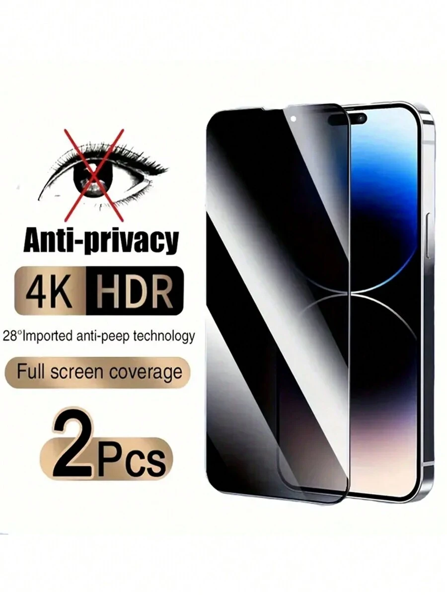 2 Packs Premium Privacy Screen Protector - Edge To Edge Ultra-Clear Tempered Glass - Advanced Shield Compatible With Iphone16,16e,15, 14, 13, 12, 11, Pro Max, Plus Models Gift For Birthday, Family, Friends Anti-Spy, Phone Screen Protector, Phone Accessories