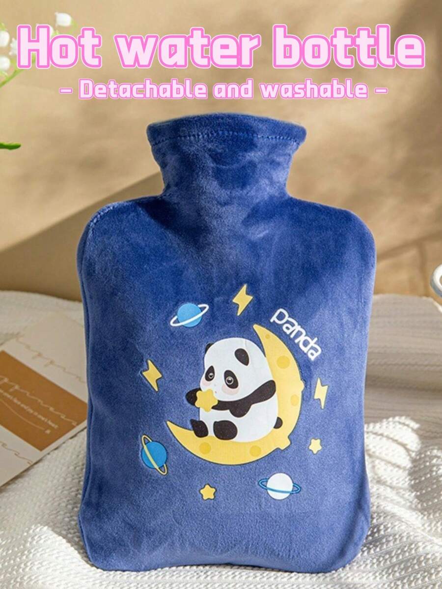 Hot Water Bottle With Plush Removable & Washable Cover, Quality Odorless PVC Inner Bag, Random Color,Women Valentine Gift Birthday Boyfriend Girlfriend