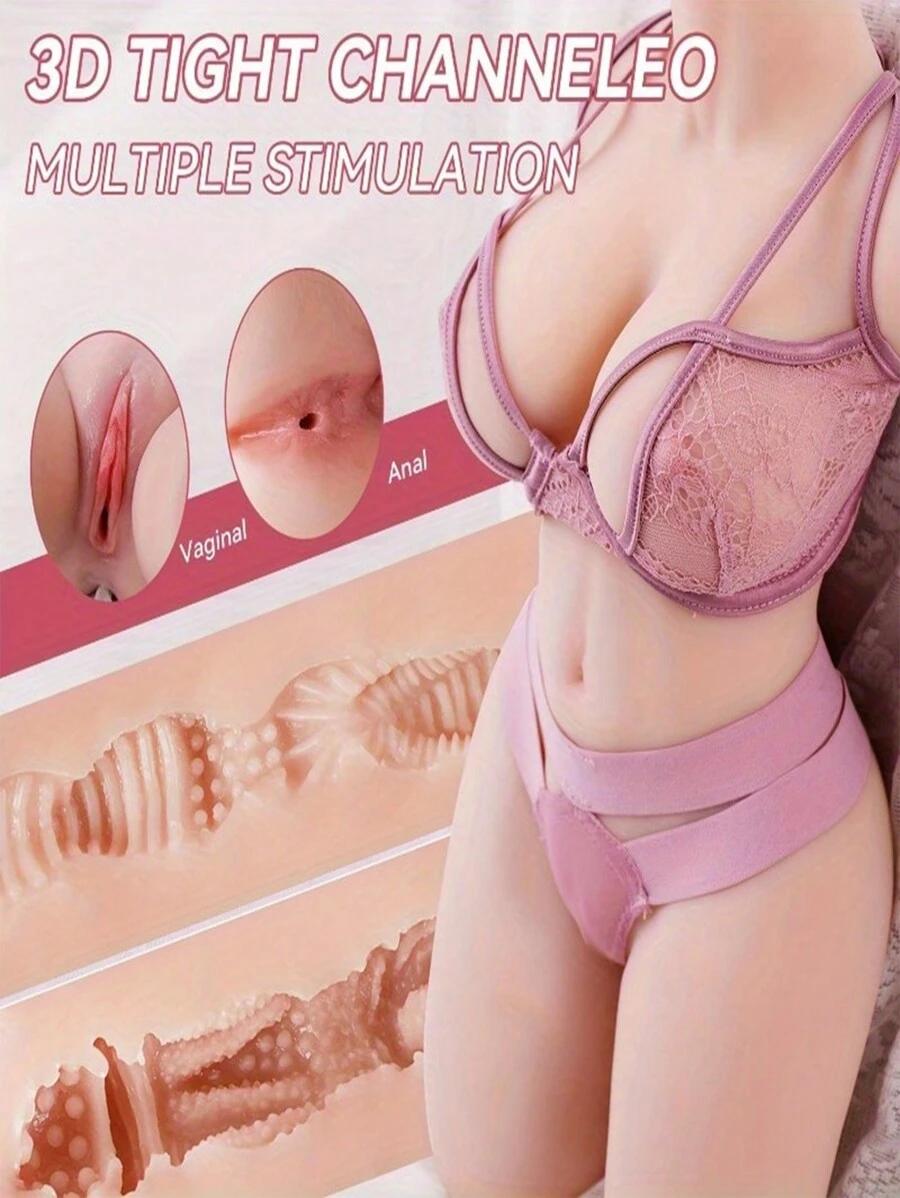 1 pezzo Sexy Masturbatori Maschili Bambola Per Uomini, Torso Femminile 3 In 1 Amore Con Struttura 3d Realistica Vagina E Ano Stretto Piacere Maschile Figa Tascabile Giocattolo Adulto Piacere Adulto