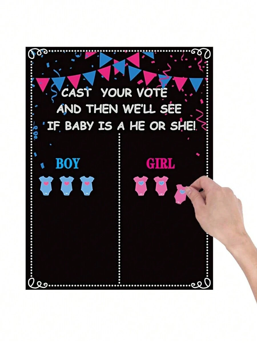 Gender Reveal Decorations - 54 Voting Gender Reveal Games Gender Reveal Ideas Boy Or Girl Baby Shower Games Party Supplies For Gender Reveal Voting Use Gender Reveal Decorbaby Shower Family Decorations Gifts
