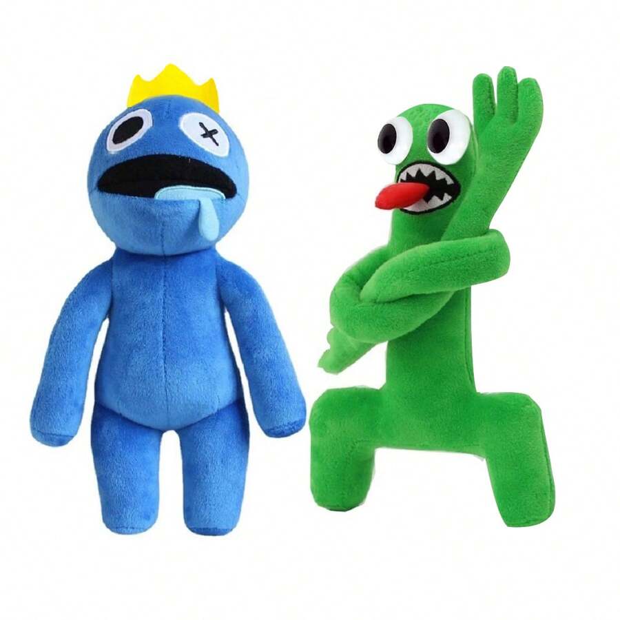 Kit Pelúcia Boneco Azul Babão e Verde Roblox