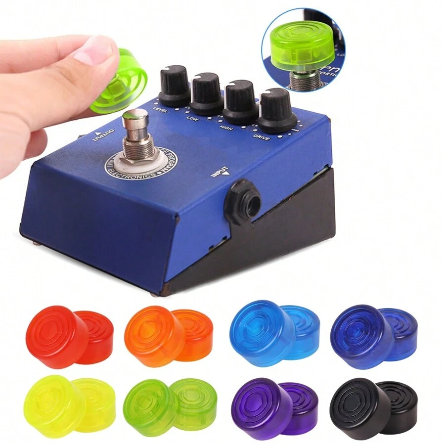 2 piezas Tapas para interruptores de efecto de guitarra, tapas de uñas de pie para pedales, tapa protectora