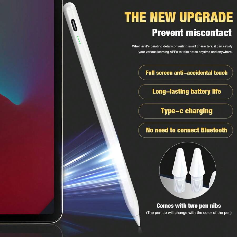 Easypie Selection Stylus Pen Compatible With Apple IPad Pencil - Pen Compatible With Ipad 10th 9th 8th 7th 6th Gen Palm Rejection Compatible With Apple Pencil 2nd Generation Compatible 2018-2022 IPad Mini 6th 5th Air 5th 4th 3rd IPad Pro 11-12.9 Inch