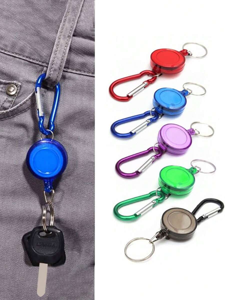 1 buc/6 buc breloc retractabil cu suport pentru card de identitate, insignă, cu cârlig și buclă, perfect pentru a deține carduri de identitate, chei și unelte mici. Cadou suvenir accesorii auto, breloc pentru geantă școală, drăguț gotic Y2k
