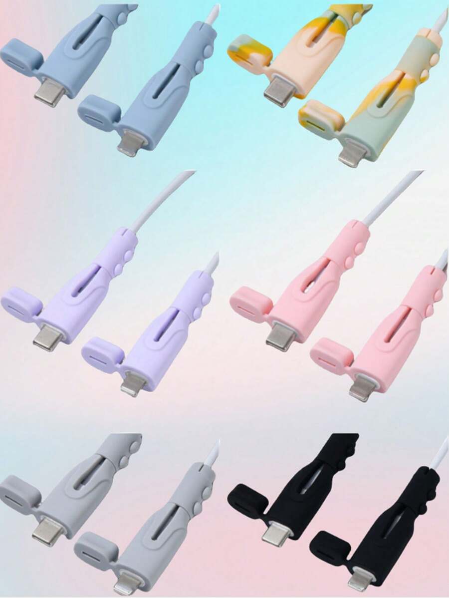 (Compatible With Iphone Cable)Original Data Line Protector Compatible With Iphone USB Charger Cord Saver Wire Winder Protection Soft Silicone Cable Protector Tool Charger Protector
