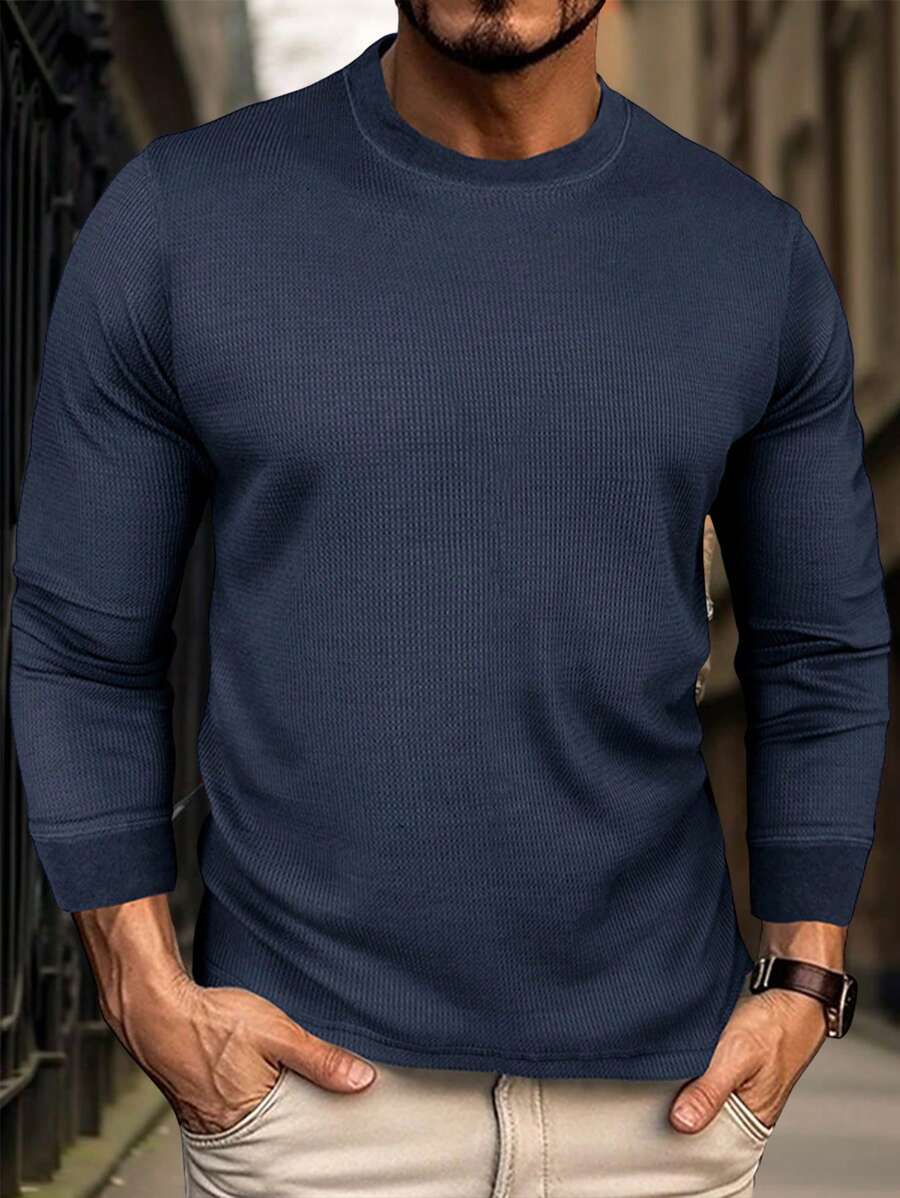 NITAGUT Pull casual à manches longues pour hommes