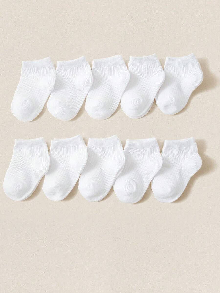 10/15/20 Pairs Kids Socks, Solid Color Stripe Classic Simple Breathable Soft Skin-Friendly Fashionable Casual Short Socks, Suitable For Children's Daily Life Or Back To School