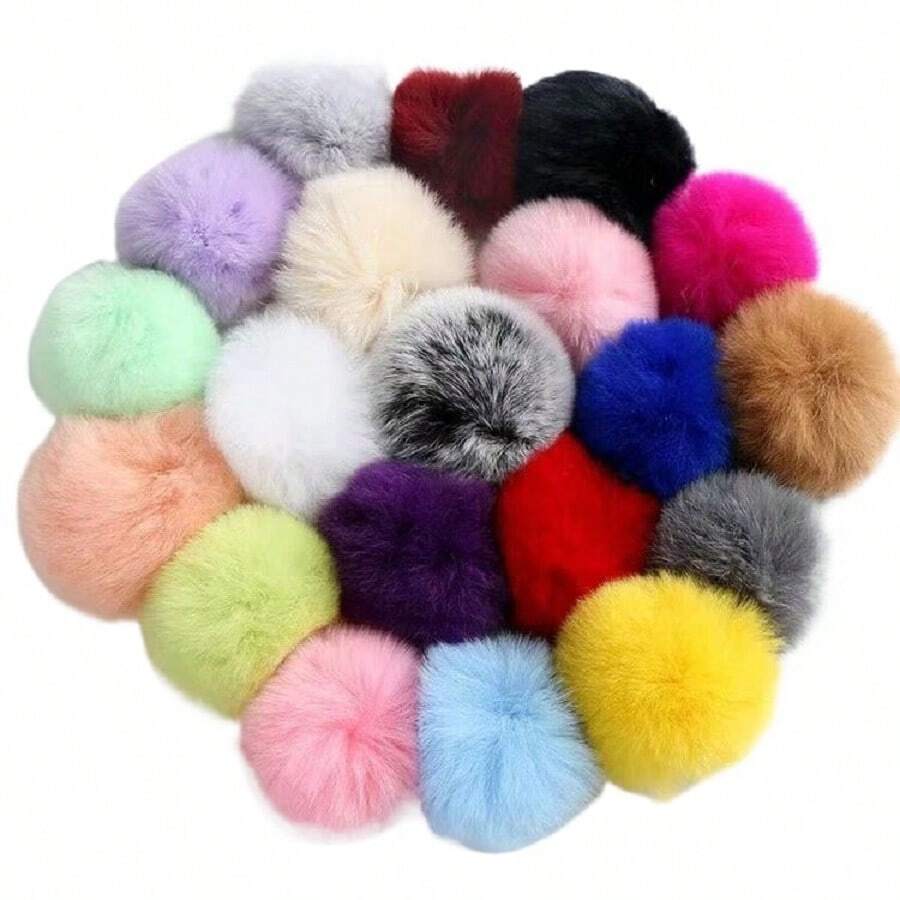 3pcs Real Rex Rabbit Fur Pompom Balls 6cm Soft Pompones Fluffy Plush Crafts Diy Pom Poms Ball Furball Home Decor Garment Hat Accessories Sewing Supplies