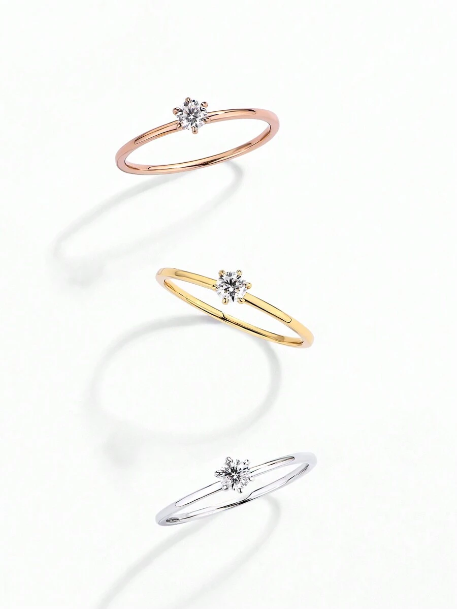 1PC 925 Sterling Silver Moissanite Ring, Simple Commuter Ring, Engagement Ring