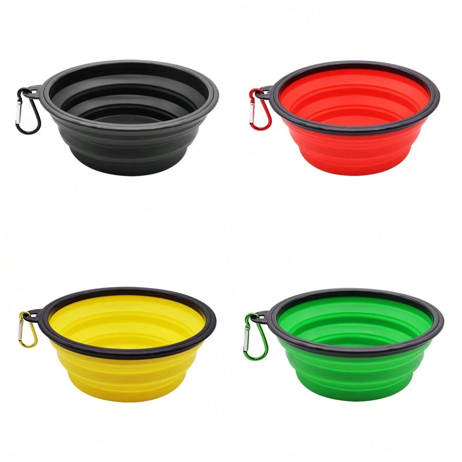 2pcs Silicone Collapsible Pet Bowl, Dog Food Water Bowl, Anti-Spill Pet Feeding Bowl, Pet Supplies