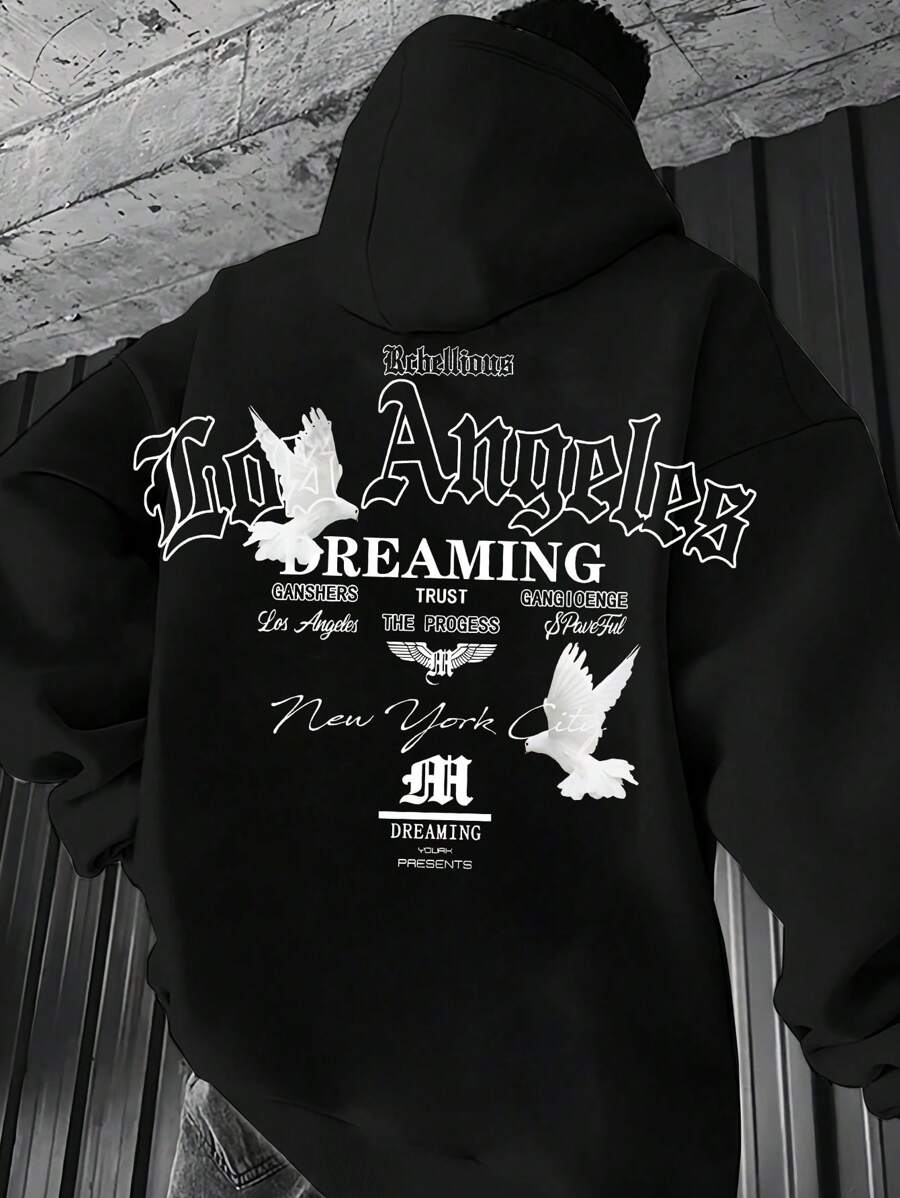 Sudaderas sueltas de talla grande para adolescentes, sudaderas con capucha de manga larga con estampado de pájaro de la fe y letra, con gráfico casual, oversize