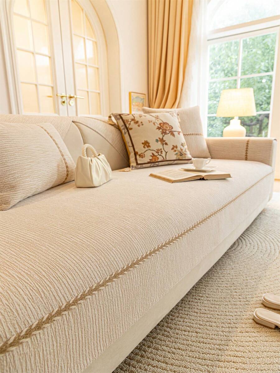 1 Stück Chenille Jacquard Sofakissen, ein leichter Luxus, einfach und modisch Sofaüberzug, rutschfest, staubdicht, kratzfest, Schutz für das Sofa, geeignet für alle Jahreszeiten, passend für Schlafzimmer, Wohnzimmer und Arbeitszimmer.