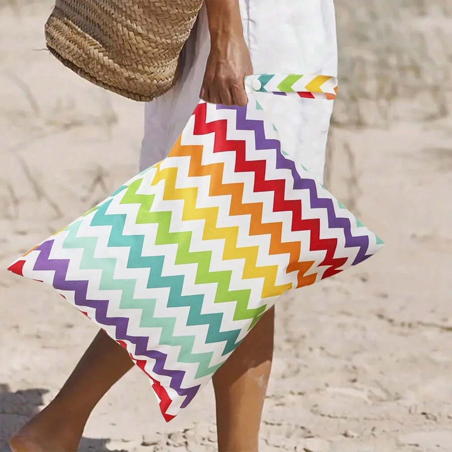 Bolsas impermeables reutilizables para mojado y seco con, bolsa de playa, piscina, gimnasio, yoga, artículos de tocador, organizador de guardería para traje de baño, ropa mojada, para decoración del hogar de otoño, para bolsa de viaje, bolsa de maquillaje, bolsa de cosméticos, organizador de vacaciones, organizador de maquillaje de gran capacidad, estuche de maquillaje, para lápiz labial, cepillo, cuidado de la piel, teléfono móvil, monedas, artículos pequeños, para el hogar, regalo, vacaciones y festivales de Halloween Navidad de uso multifuncional, Vibes bohemios