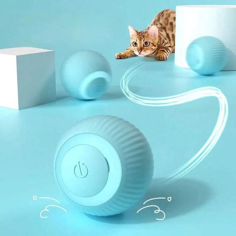 Bola Bolinha Giratória Interativa Gato Cachorro Pet Regarregável USB Luz Brinquedo Inteligente Relaxante Elétrico