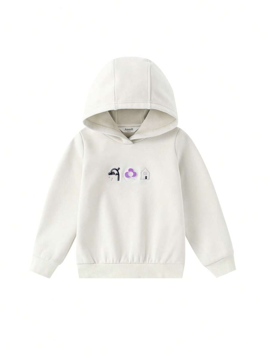 Annil Sudadera con capucha de terciopelo para niñas, edición de invierno, cálida y casual, con sombrero, top de manga larga