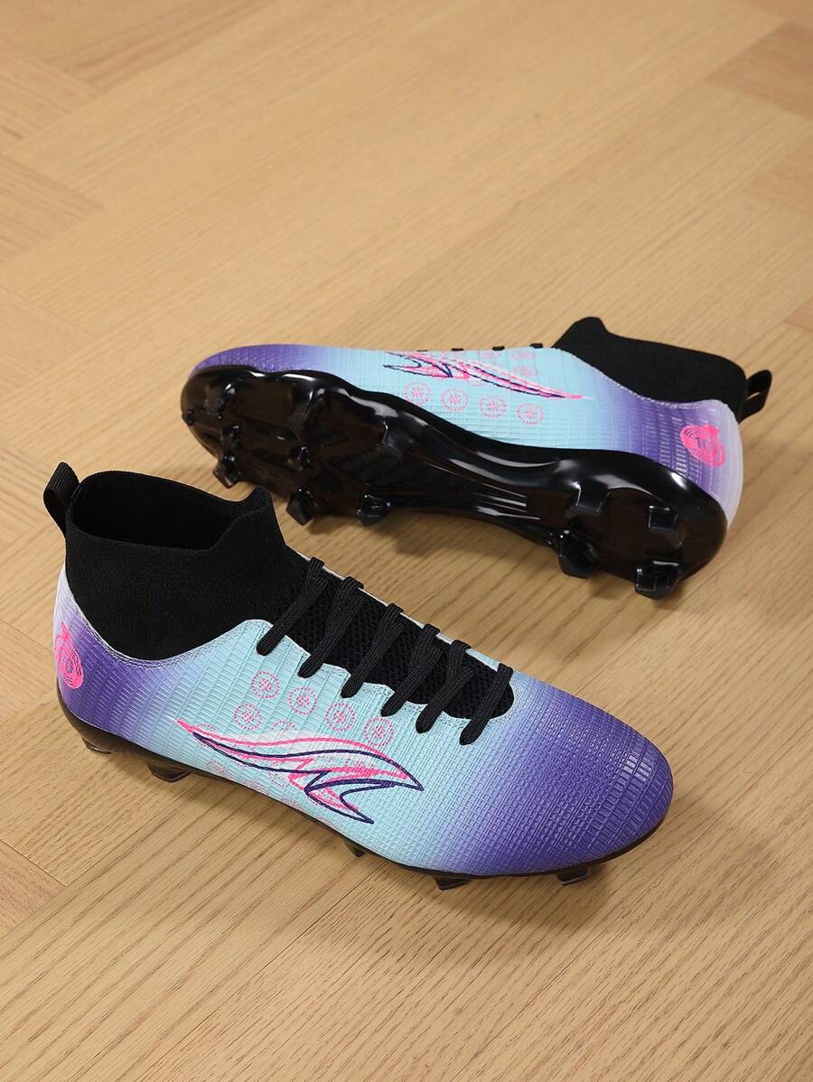 Scarpe da calcio da uomo con tacco alto, laccio stringato, tacchetti per calcio indoor, Futsal, AG e terreni naturali