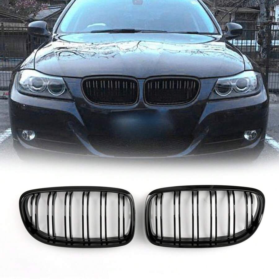 Rejilla delantera tipo riñón compatible con BMW E90 / E91 LCI Serie 3 2008-2012