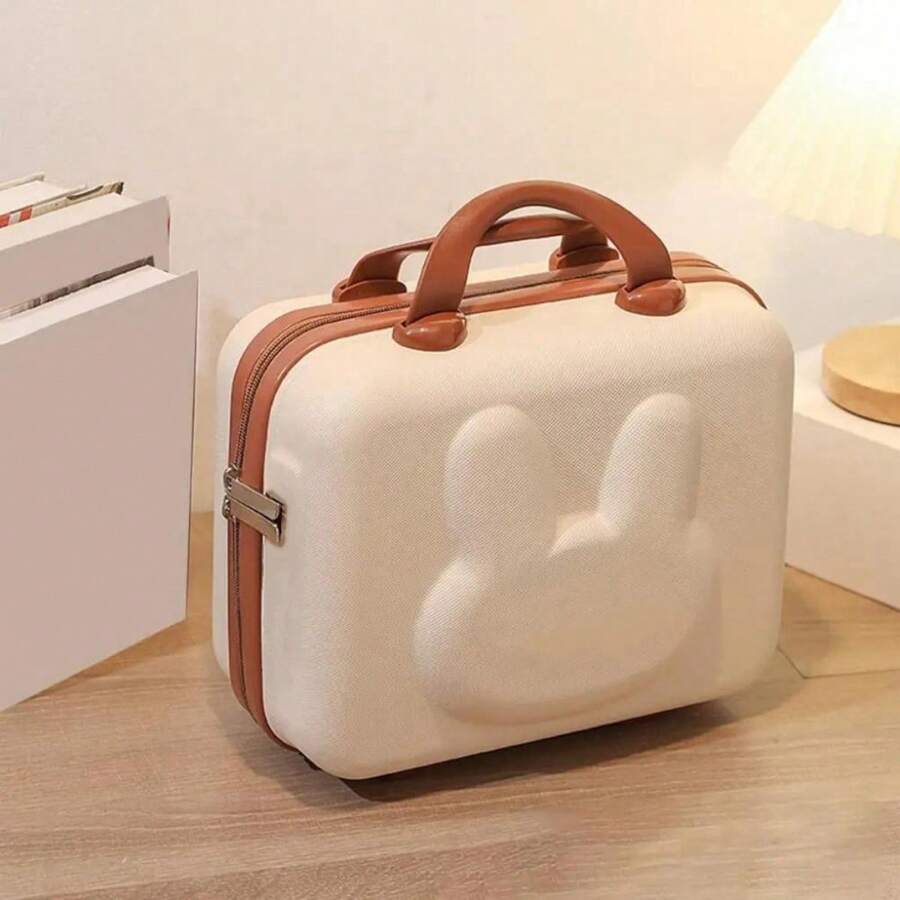 Estuche de Cosméticos Pequeño de Cáscara Dura, Caja de Maquillaje de Belleza, Organizador Maleta de Viaje de Dibujos Animados Bolsa de Almacenamiento, Maletin Neceser Estuche Practico con Compartimentos.