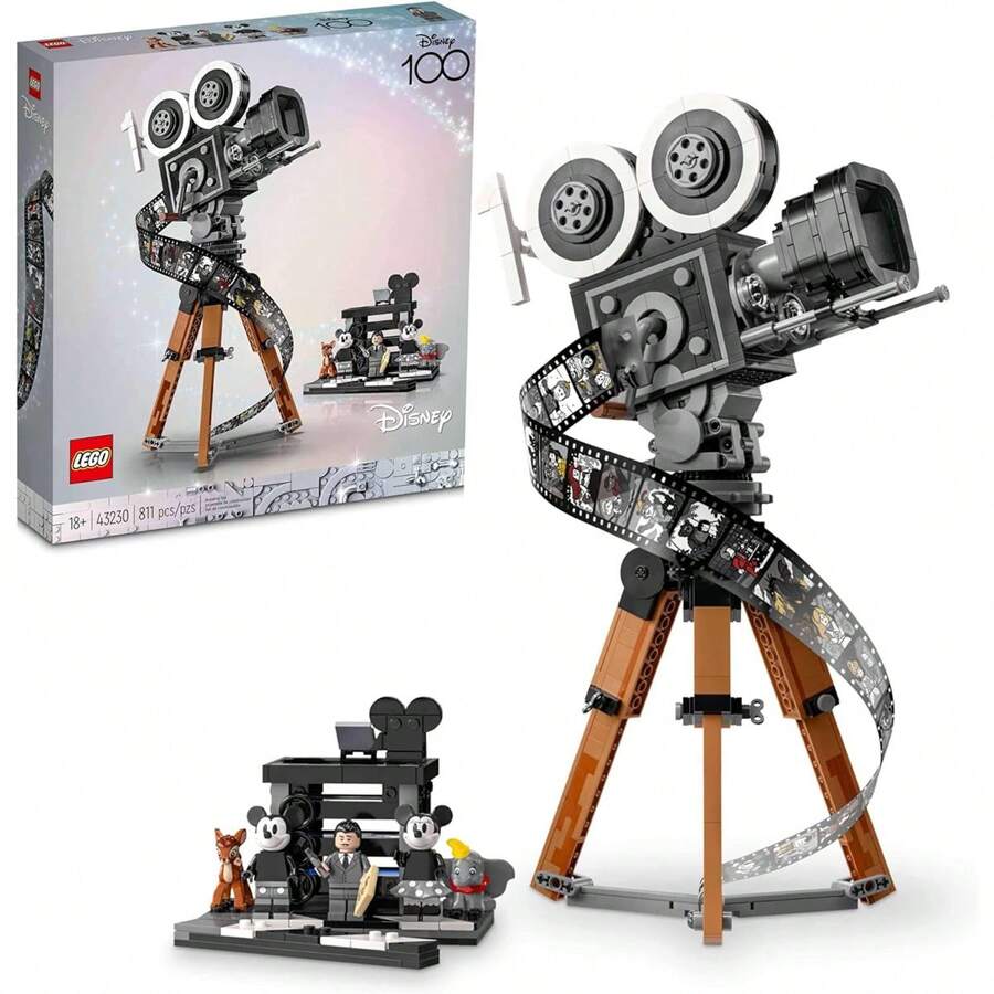 LEGO Tributo a Walt Juego de construcción de la cámara 43230, celebra los 100 años de con una pieza coleccionable perfecta para jugar y exhibir, hace un regalo divertido para constructores y fanáticos adultos, regalo de Navidad