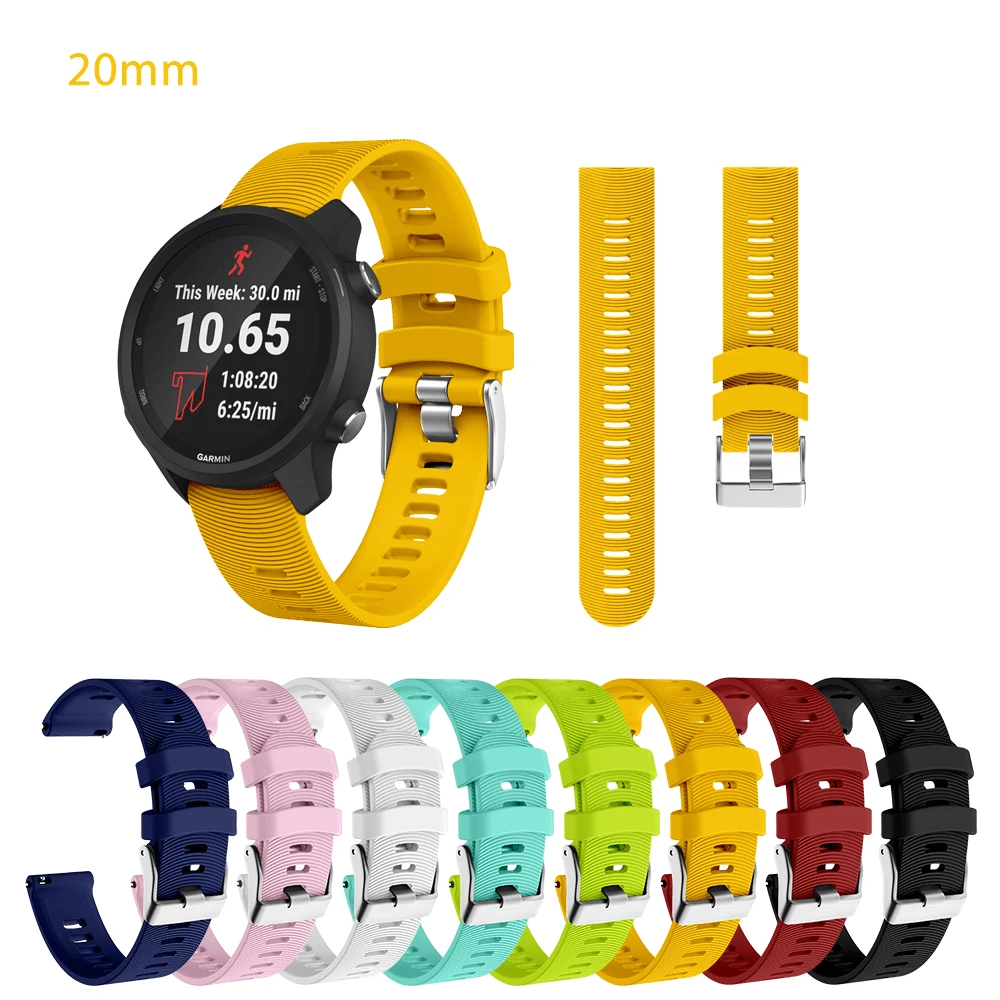 1 Stück 20mm Armband für Garmin Forerunner 245 Original Band 20mm Sport Bänder Frauen Armband Mädchen Silikon Zubehör für Garmin Forerunner 165