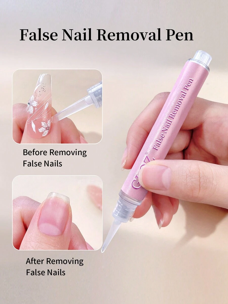 GLOZ Bolígrafo quitaesmalte de uñas suave y no irritante, perfecto para uñas hechas a mano y geles sólidos, protege y nutre las uñas