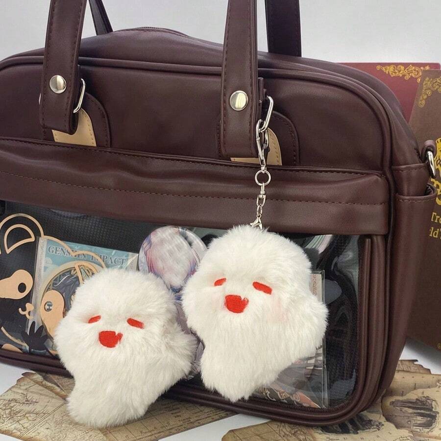 1pc Genshin HuTao Cute Anime Plush Doll Funny Cartoon Peripheral Memory Key Chain Plush Doll Pendant Key Chain, Car Key Chain, Bag Pendant. Car Accessories Bag Charm Backpack For School Letter