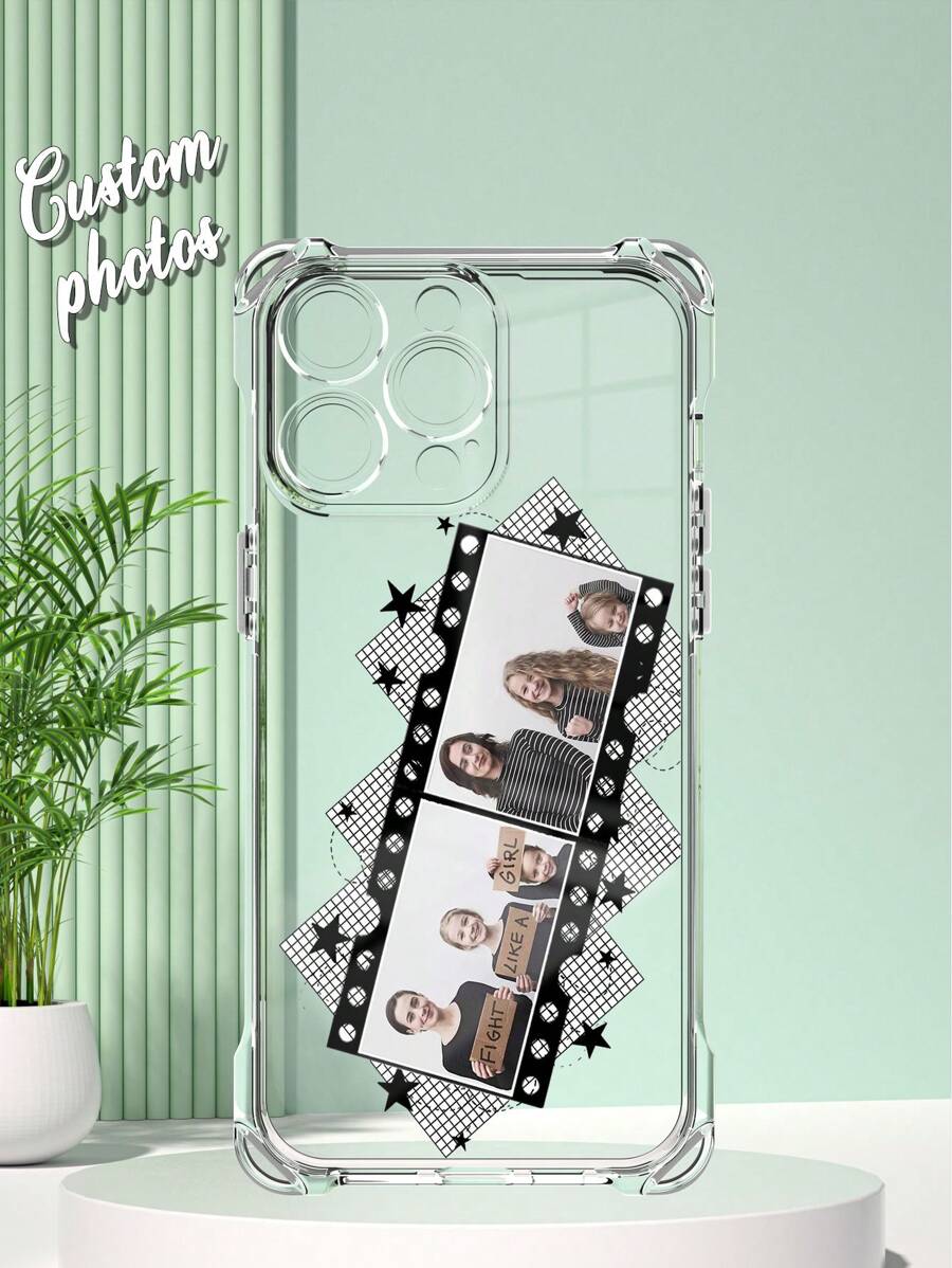 1pc Custom Phone Case With Star Camera Film Design, Transparent Anti-Drop Scratch-Resistant Anti-Fingerprint TPU Full-Frame Soft Case Compatible With IPhone 15/14 Plus/13 Pro/12 Pro Max/11, Reasonable Choice For Personal, Partner, Family, Friend, Best Friend Birthday Or Anniversary Gift