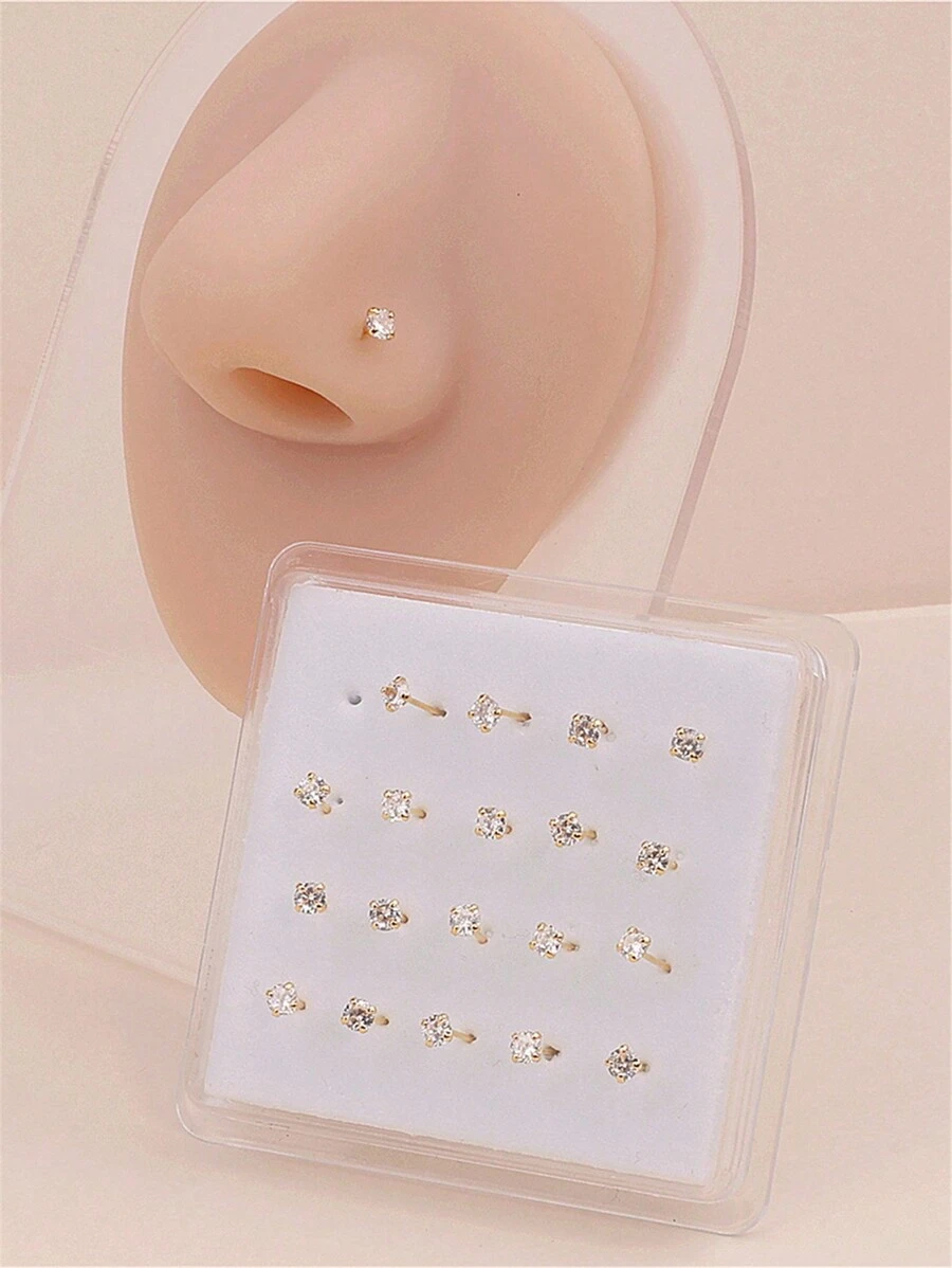 Juego De 20 Pernos Para Nariz Con Cuatro Garras, 3 Mm Y 4 Mm De Longitud, Pasador Recto Y Flexible, Unisex