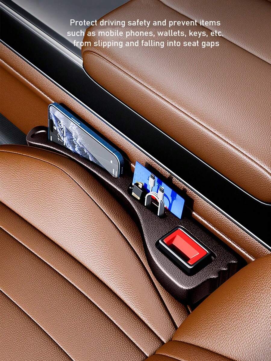2pcs Car Seat Gap Filler, Carseat Side Organizer Pocket Storage Box, Prevents Gap Leak And Protects Seat Crevices