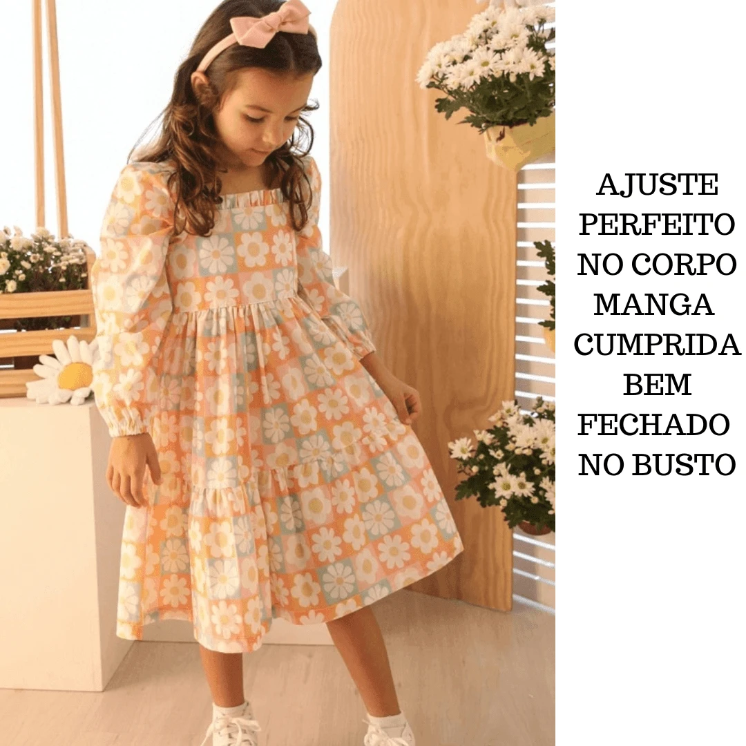 Vestido Juvenil Meninas Evangélico Casamento Presente Luxo Girl Manga Cumprida Cor Sólida Shein
