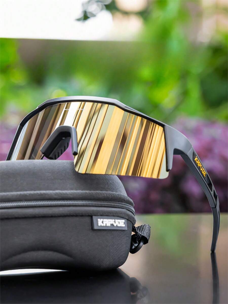 KAPVOE 1 Stück Radfahrbrille Sportbrille quadratischer flacher Rahmen aus TR90, Sandresistent & Windschutz Outdoor Fahrradbrille/Brille für Unisex, geeignet für alle Jahreszeiten und Strandaktivitäten