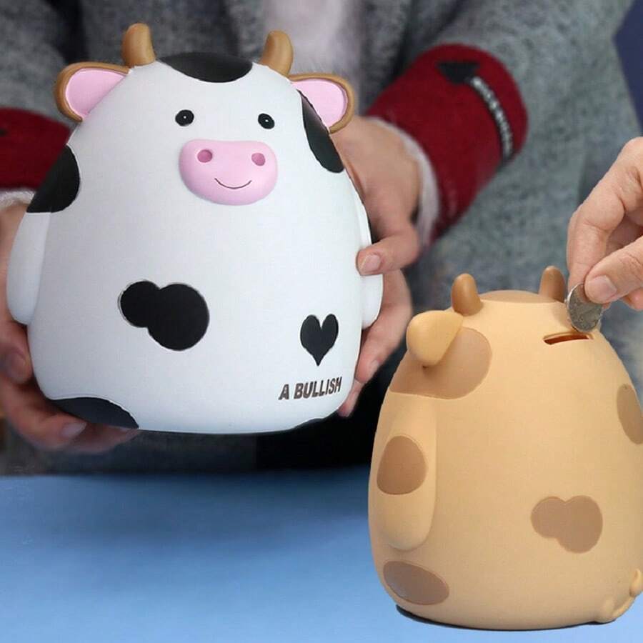 1 pieza Hucha de vaca, caja para monedas irrompible para adolescentes, alcancía con diseño de animal lindo como regalo de cumpleaños para niños y niñas, cajas de ahorro de monedas como mejores regalos